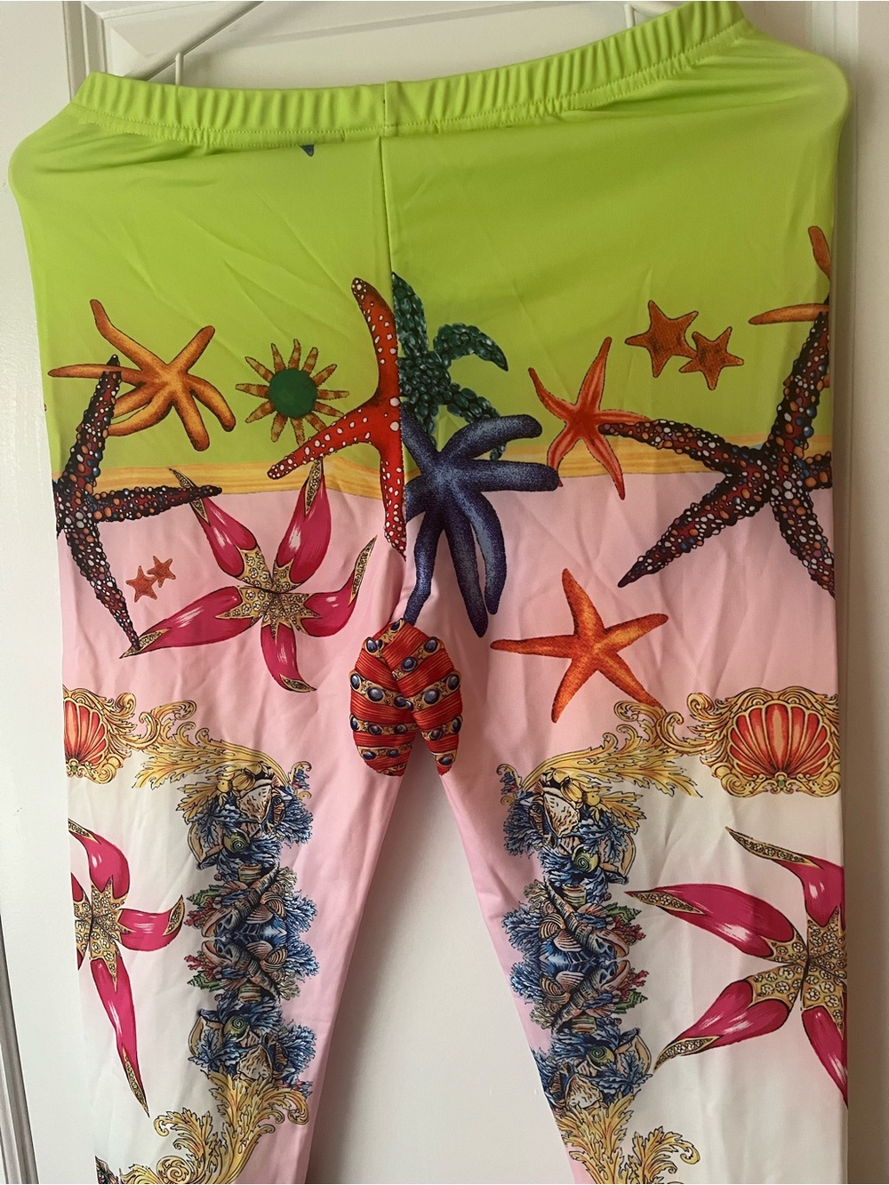 NWOT Women’s Designer Inspired Marine and Starfish Print Leggings Asian Size XL - Picture 9 of 9